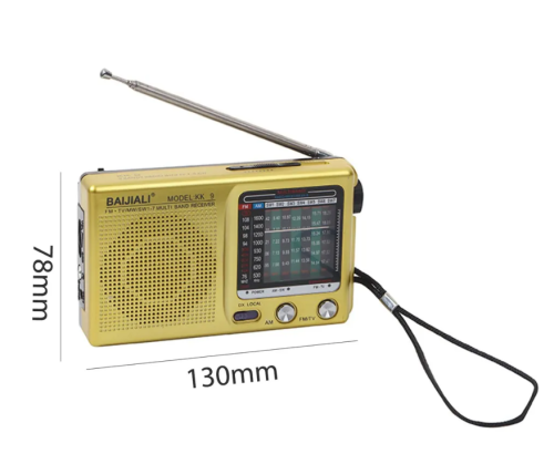 Полнодиапазонное винтажное портативное мини-радио, моно, SW / AM/FM "Золото" фото 3