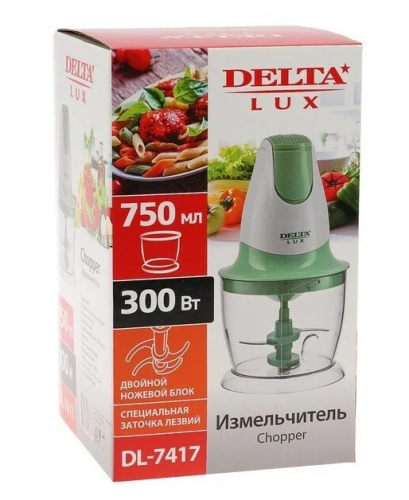 Измельчитель DELTA LUX DL-7417 белый с зеленым | Процессор кухонный | Электропроцессор дельта кухонный фото 4
