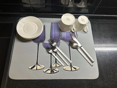 Sale carpet Коврик для сушки посуды 49 см х 39 см, 1 шт, Фиолетовые бокалы фото 4