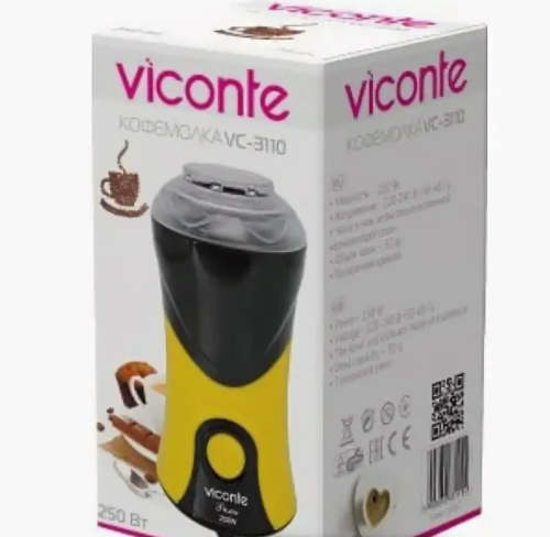 Кофемолка VICONTE VC-3110 жёлтая фото 2