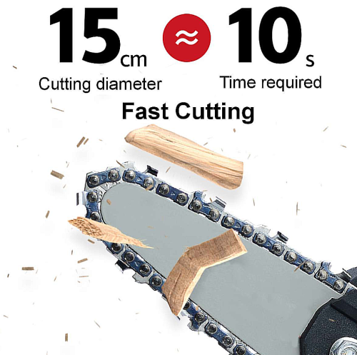 Пила цепная мини "Дровосек"Электрическая + 2 АКБ в комплекте / Садовая мини цепная пилая фото 4