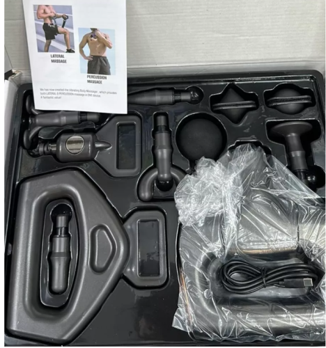 Перкуссионный массажер пистолет с ремнем фото 2