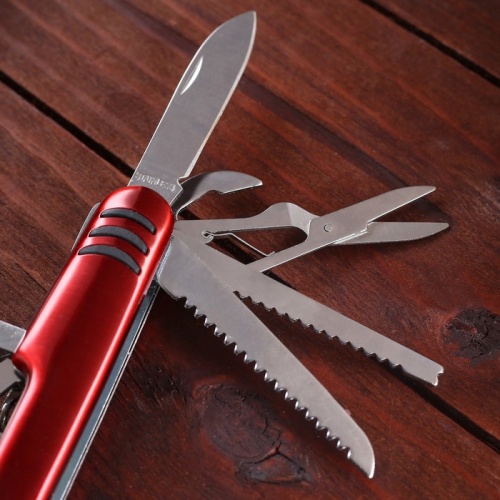 Нож швейцарский ,11в1, красный фото 2