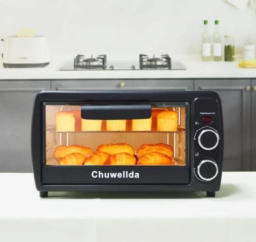 Мини-печь Электрическая духовка-16 литров, черный матовый, черно-серый