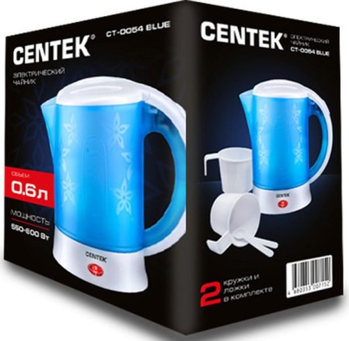 Чайник электрический CENTEK CT-0054 , 600 мл. Дорожный  синий фото 4