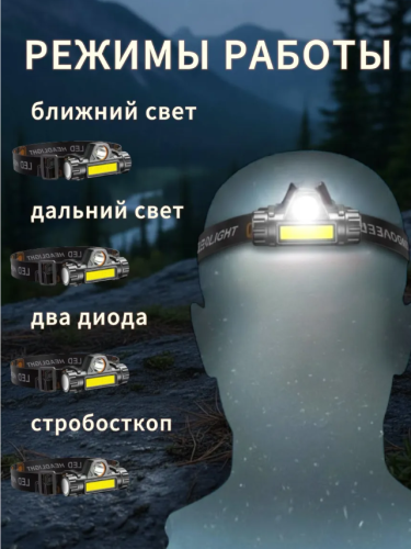 Налобный фонарь аккумуляторный с магнитом Яркий глаз фото 4