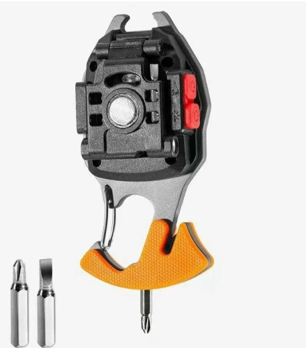 Тактический фонарь мультитул 10в1 / универсальный светодиодный на магните 600lm, Оранжевый фото 3