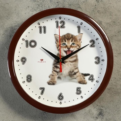 Часы настенные "Котёнок", "Рубин", 22х22 см 2566686 2566686
