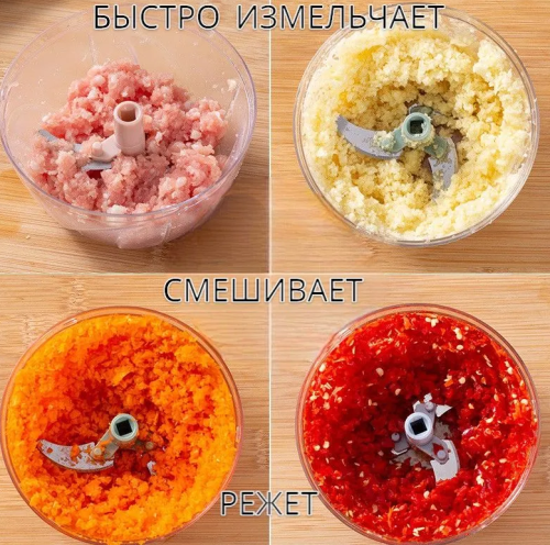 Измельчитель ручной универсальный для овощей, фруктов, ягод, чоппер кухонный фото 3