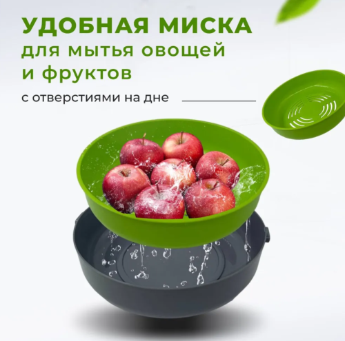 Многофункциональная ручная кухонная терка с контейнером 15 в 1 / кухонный комбайн , овощерезка , мультирезка , шинковка, измельчитель фото 6