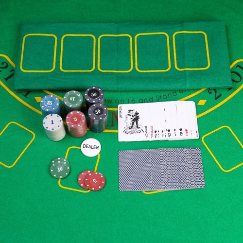 Покер, набор для игры (карты 2 колоды микс, фишки 120 шт.), с номиналом, 57 х 40 см фото 5