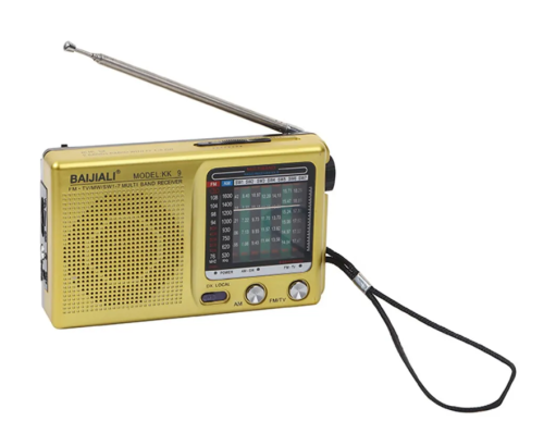 Полнодиапазонное винтажное портативное мини-радио, моно, SW / AM/FM "Золото" фото 7