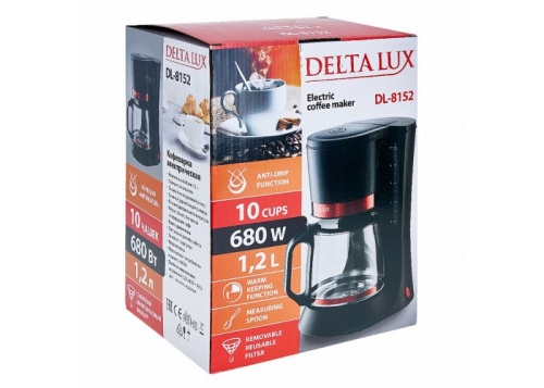 Кофеварка DELTA LUX DL-8152 черный фото 3