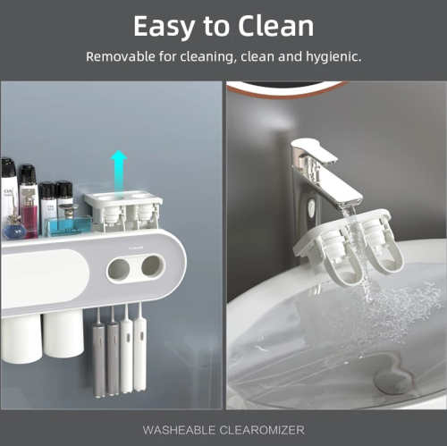 Электрический держатель для зубных щеток.Настенный автоматическая подача для зубной пасты.Ящик для хранения ваты и пр.Органайзер
 фото 5