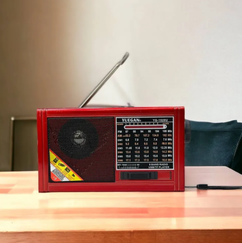 Радиоприемник аккумуляторный с флэшкой Yuegan Красный фото 2