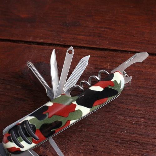 Нож швейцарский  11в1, рукоять цветной камуфляж фото 4