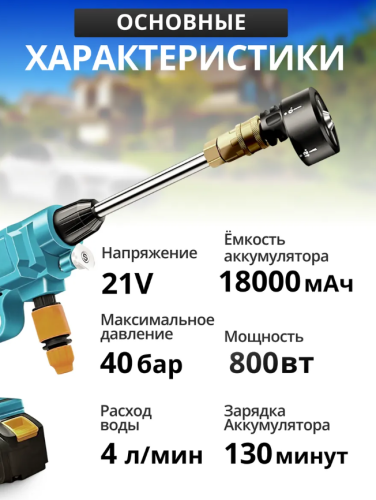 Мойка высокого давления аккумуляторная для авто автомойка фото 5
