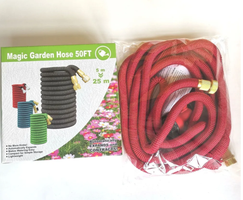 Шланг для полива растягивающийся 3/4, 37м, садовый красный + с распрыскивателем и железные втулки фото 11