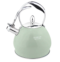 Чайник со свистком ZEIDAN Z-4266-01 морская волна 3л | Чайник из нержевейки зейдан | Чайник железный