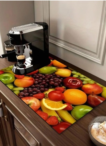 Коврик для сушки посуды 40 см х 30 см, 1 шт фрукты фото 3