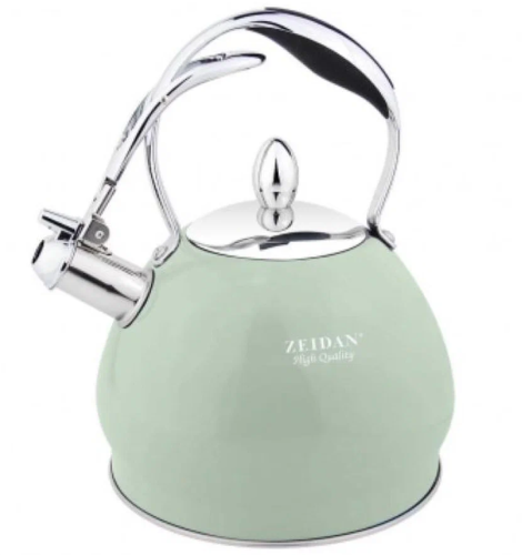 Чайник со свистком ZEIDAN Z-4266-01 морская волна 3л | Чайник из нержевейки зейдан | Чайник железный фото 2