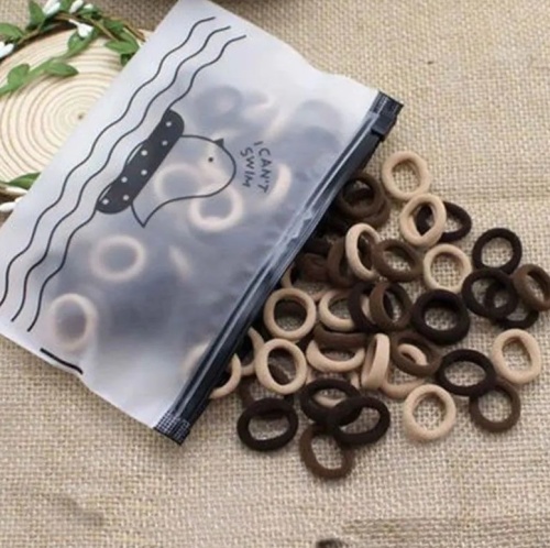 Комплект резинок для волос 100 шт. коричневый, кофейный фото 3