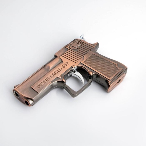 Зажигалка газовая  Desert eagle с лазерной указкой, коричневый 6х9 см фото 7