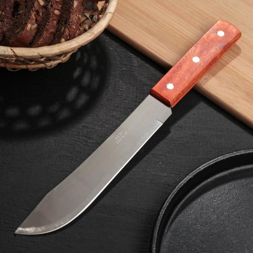 Нож кухонный Мачете, лезвие 20 см Деревянная ручка