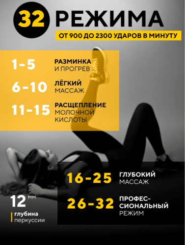 Перкуссионный массажер для тела X-Tech массажный пистолет фото 10