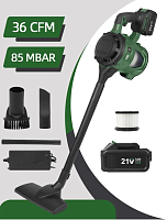 Беспроводной автопылесос, 2,5 литров, 500 Вт, 85 mbar, 21 В/3,0 Ач, 2 АКБ,