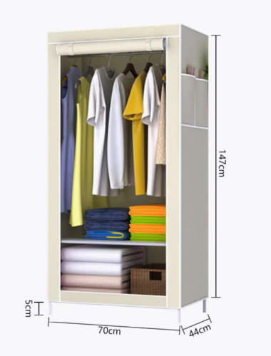 Шкаф тканевый складной для одежды и обуви бежевый фото 2