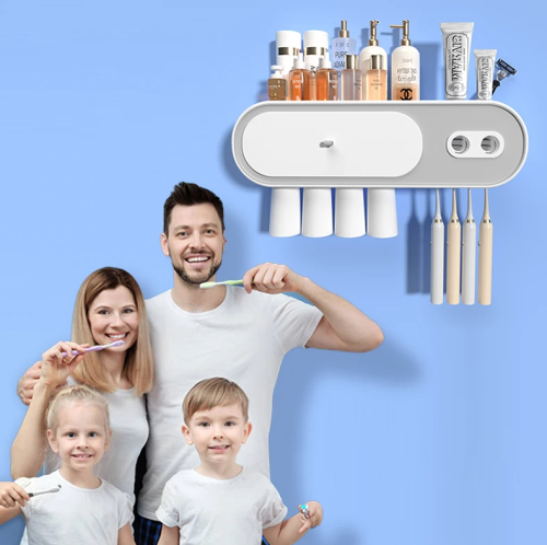 Электрический держатель для зубных щеток.Настенный автоматическая подача для зубной пасты.Ящик для хранения ваты и пр.Органайзер
 фото 6