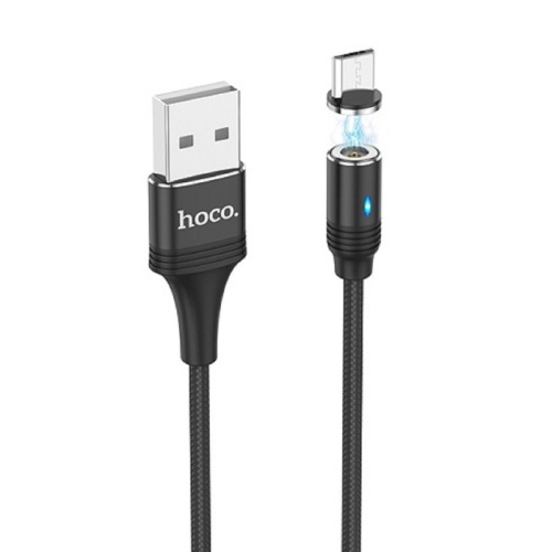 Кабель Hoco U76, USB - microUSB, 2 А, 1.2 м, магнитный, черный фото 3