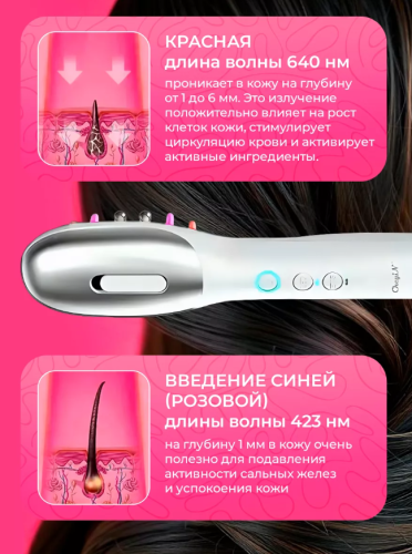 Лазерная расческа c аппликатором для роста и против выпадения волос фото 5