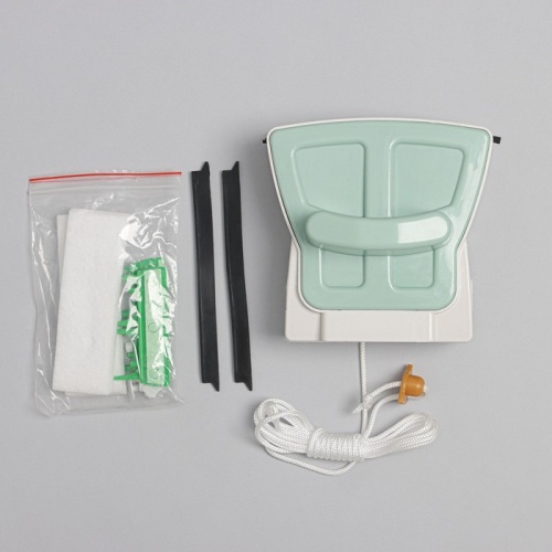 Магнитная окномойка  для мытья окон с двух сторон + скребком, 15-24 мм .Для стеклопакетов фото 4