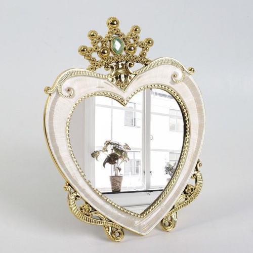 Зеркало интерьерное «Версаль»,поверхность — 14 *14,5 см, бежевый/золотой