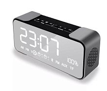 Радио-часы Портативная акустика  стерео, мощность 2x5 Вт, питание от батарей, радиоприемник, линейный вход, Bluetooth, поддержка карт  памяти microSD) UM07