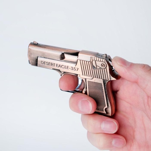 Зажигалка газовая  Desert eagle с лазерной указкой, коричневый 6х9 см