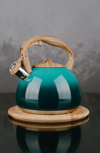 Чайник для плиты со свистком из нержавеющей стали 2,7 литра Изумрудный фото 9