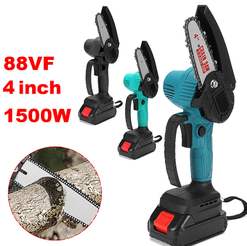 Пила цепная мини "Дровосек"Электрическая + 2 АКБ в комплекте / Садовая мини цепная пилая фото 2