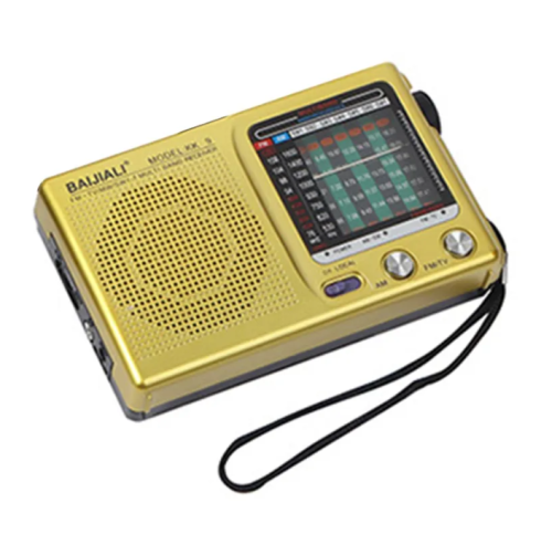 Полнодиапазонное винтажное портативное мини-радио, моно, SW / AM/FM "Золото" фото 6