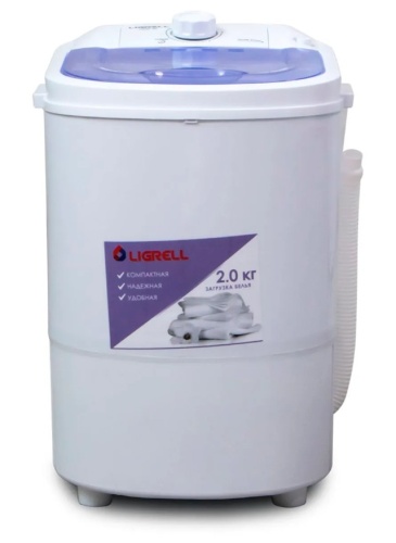 Стиральная машина активаторная Ligrell LWM-20 малютка, 2 кг, 120 Вт, таймер, 1 программа, белый