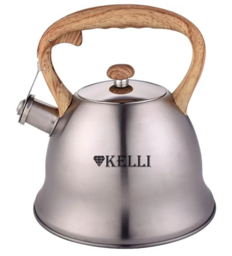 Чайник со свистком KELLI KL-4524 3л. | Чайник из нержевейки Келли | Чайник железный