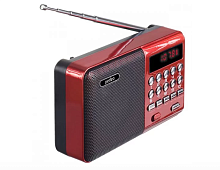 Радиоприемник PERFEO (PF-A4871) PALM - красный | Радиотранзистер перфео  | Портативный радиоприёмник перфео
