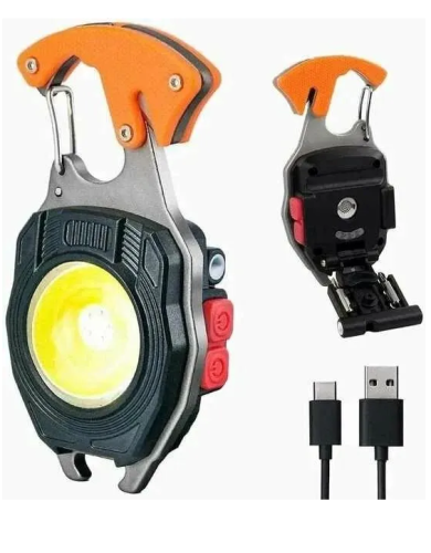 Тактический фонарь мультитул 10в1 / универсальный светодиодный на магните 600lm, Оранжевый фото 2