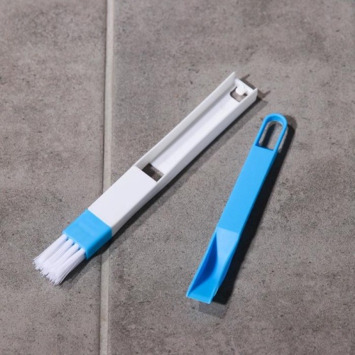 Щётка-кисть для очистки окон и узких проёмов, с совочком-скребком, цвет МИКС фото 4