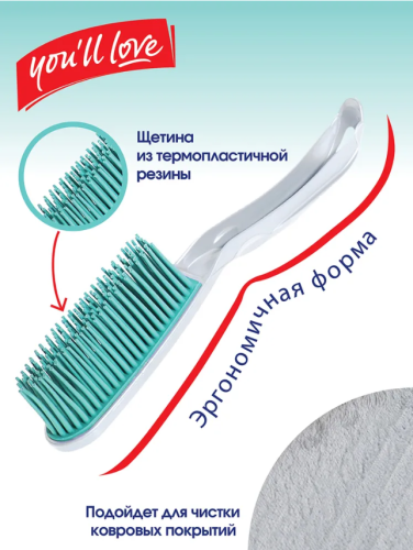 Совок и силиконовая щетка против шерсти - сметка для уборки мусора НАБОР "Хозяйка" фото 4