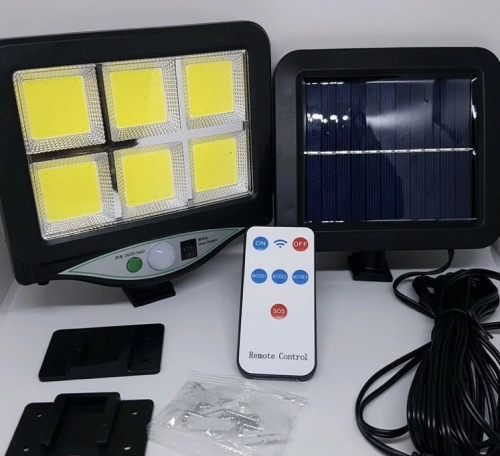 Фонарь солнечные батареи | Прожектор на солнечной батарее | Светильник  с пультом  солнечные батареи ДУ BK-128-4COB фото 3