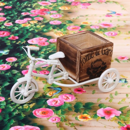 Кашпо для цветов "Велосипед" 22*10см деревянное ДоброСад 455-666