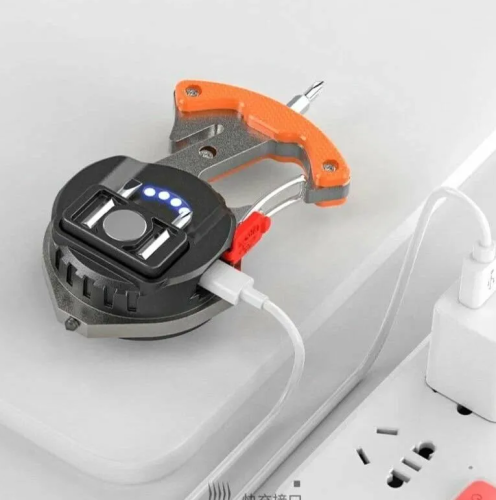 Тактический фонарь мультитул 10в1 / универсальный светодиодный на магните 600lm, Оранжевый фото 6